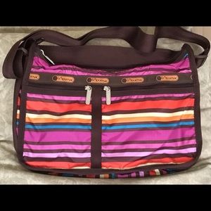 Lesportsac multi-colored stripe bag